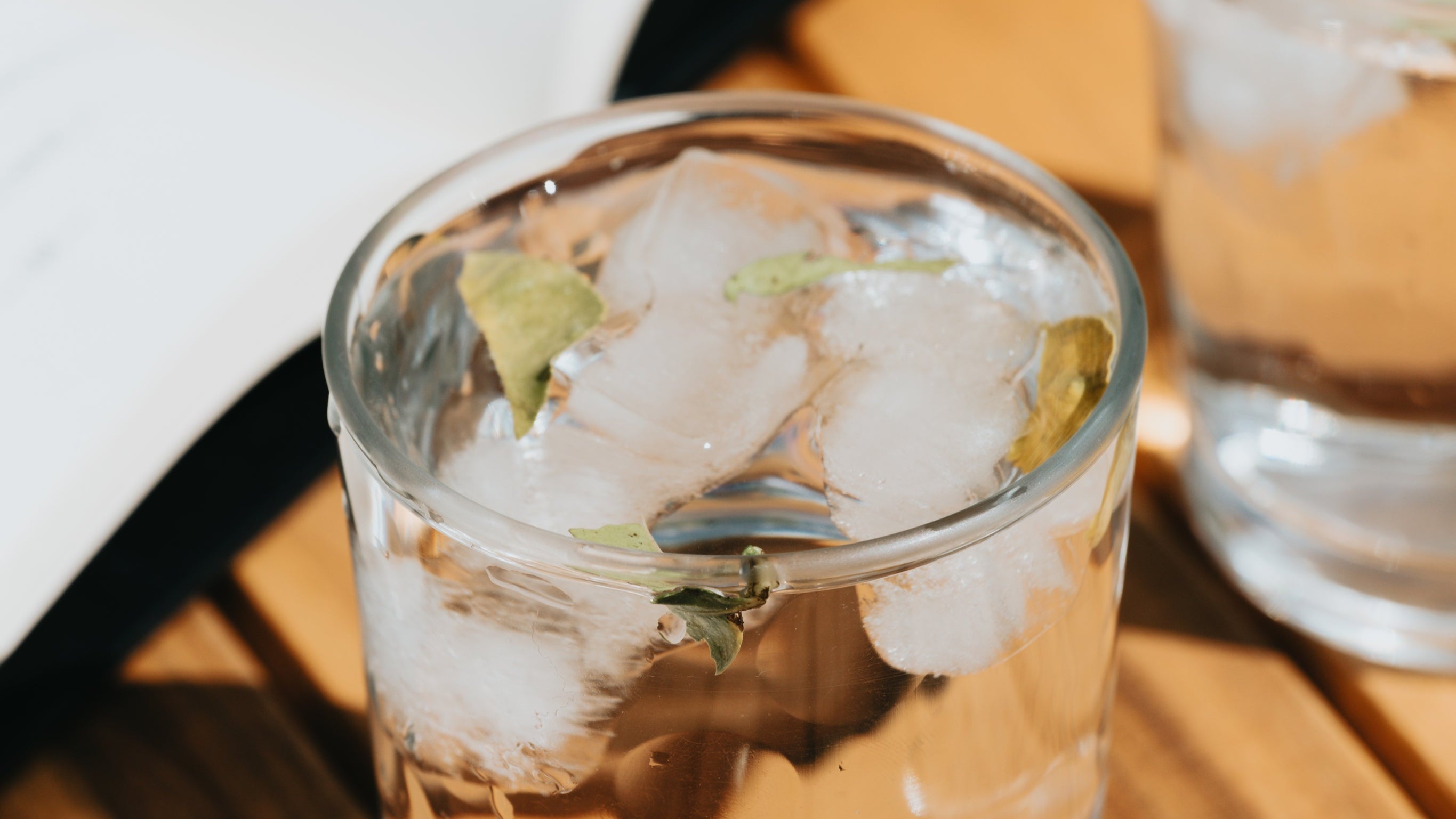 glass of clear alkaline water
